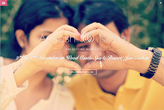 Wedding / Event Web Design Design Example