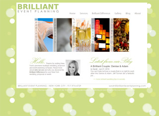 Wedding / Event Web Design Design Example