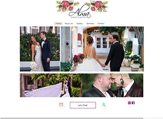 Wedding / Event Web Design Design Example