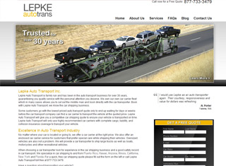 Transportation Web Design Design Example