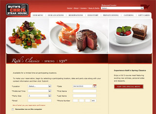 Restaurant Web Design Design Example