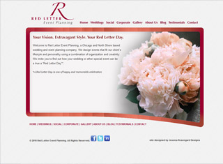 Wedding / Event Web Design Design Example