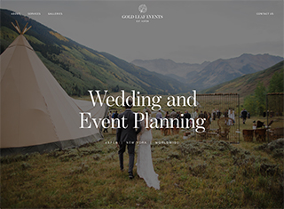 Wedding / Event Web Design Design Example