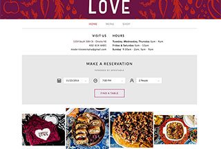 Restaurant Web Design Design Example