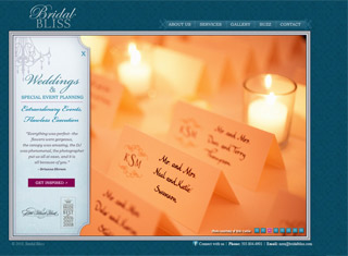 Wedding / Event Web Design Design Example